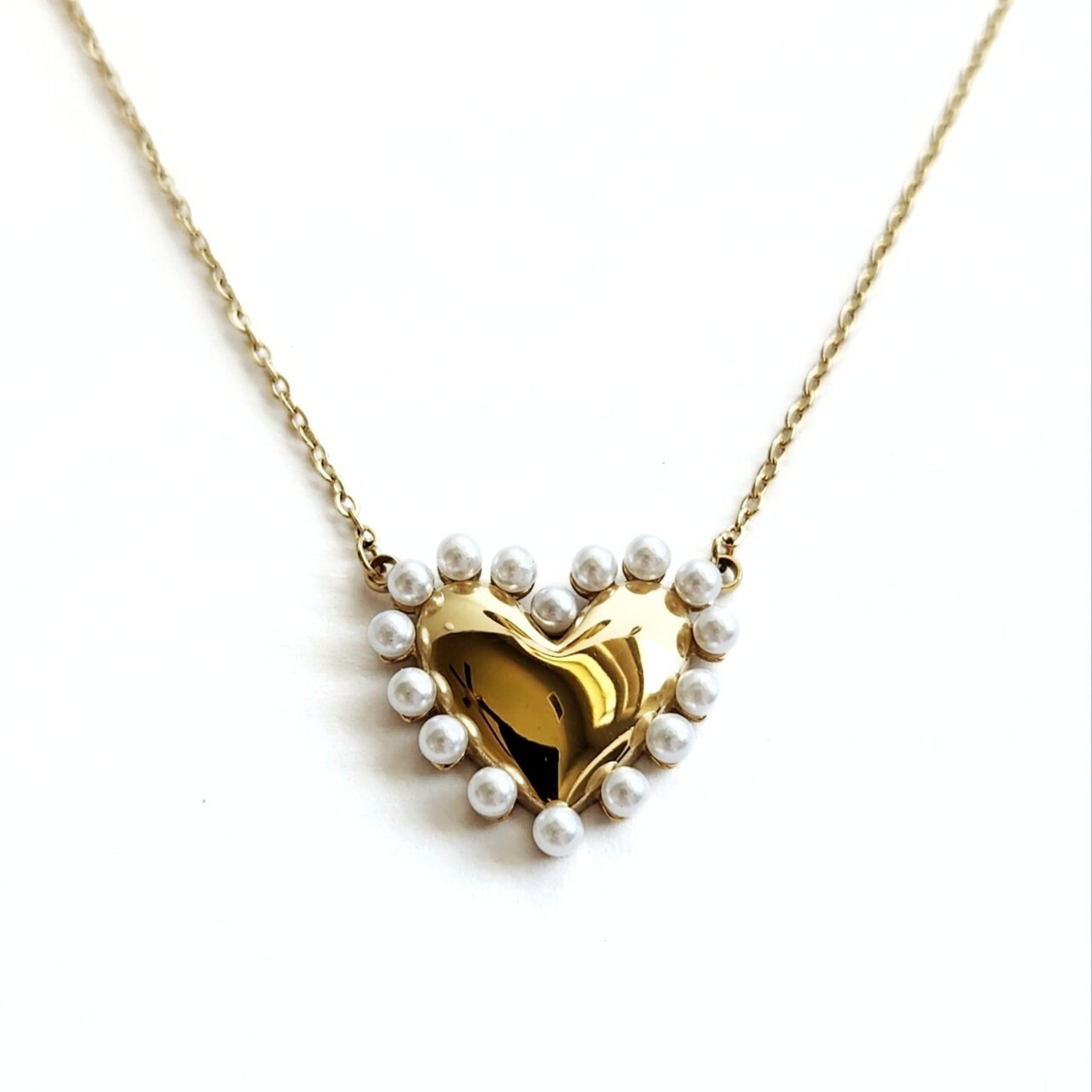 Pearl Heart Necklace – Lavender Blue Soul