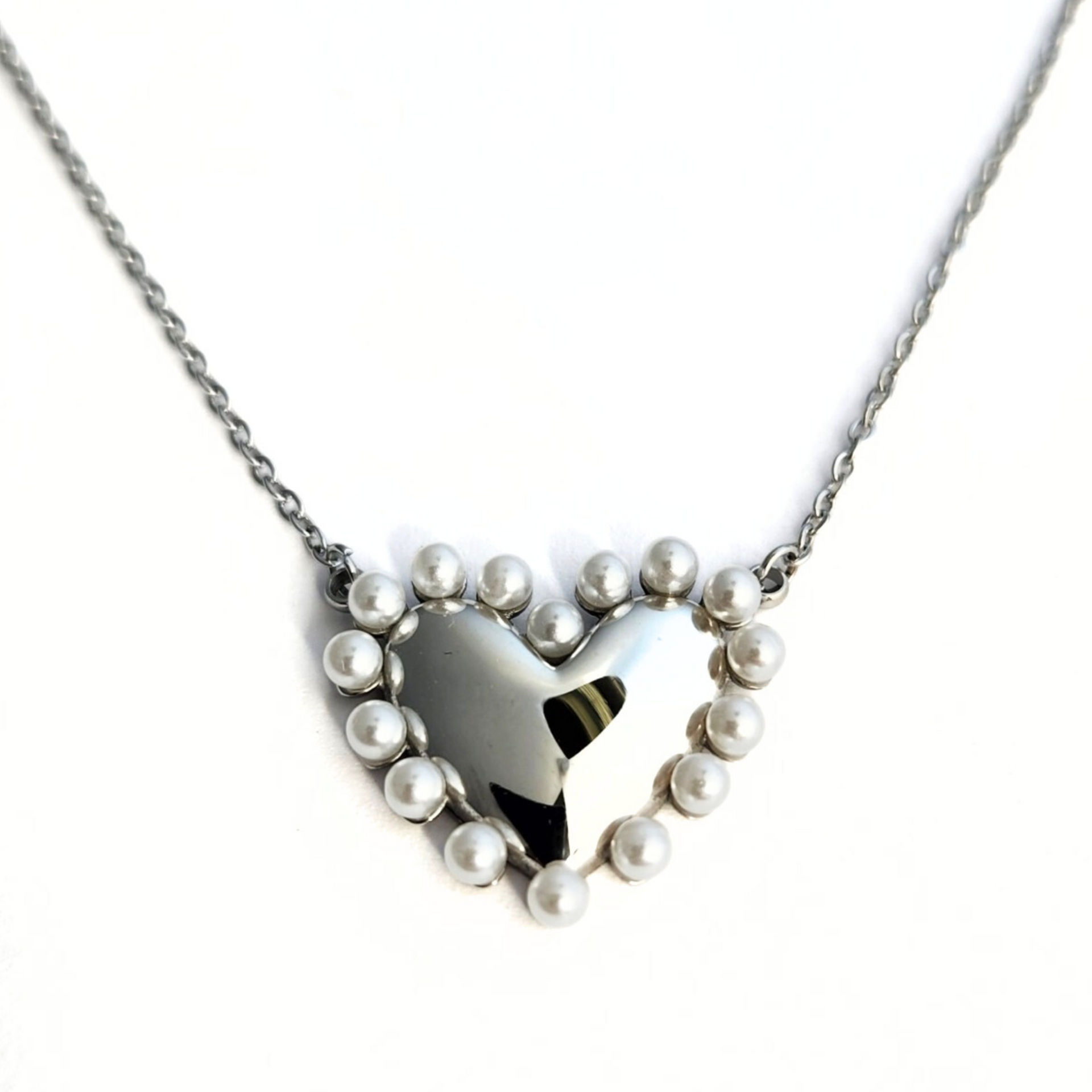 Pearl Heart Necklace – Lavender Blue Soul