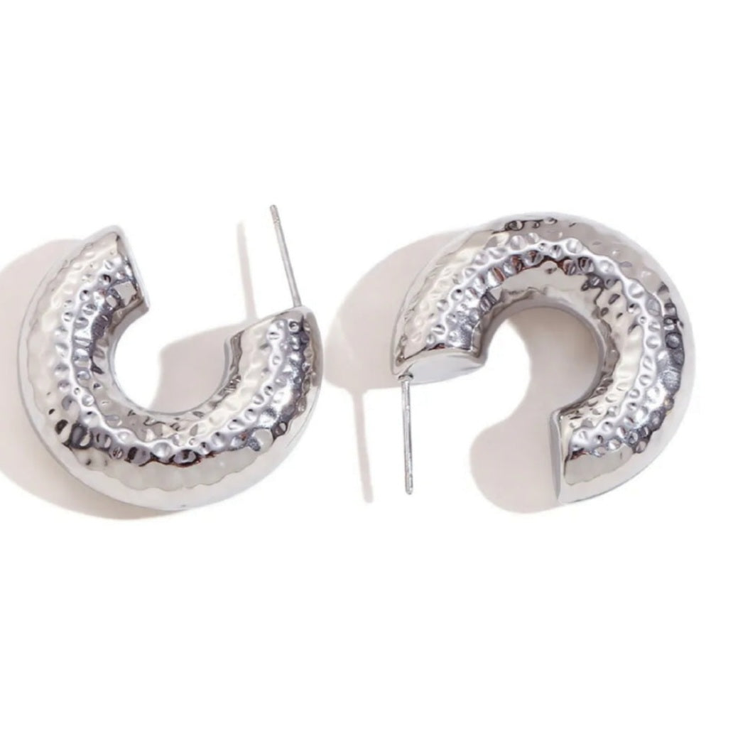 Hammered Chunky Hoops