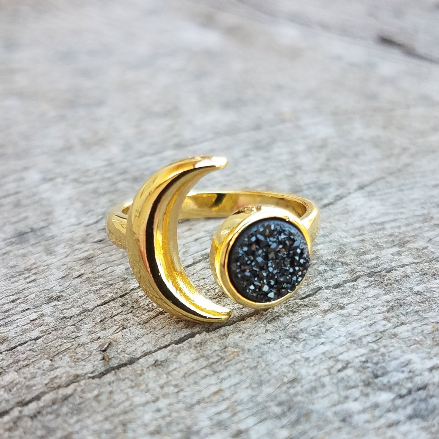 Orbit Druzy Ring - Black