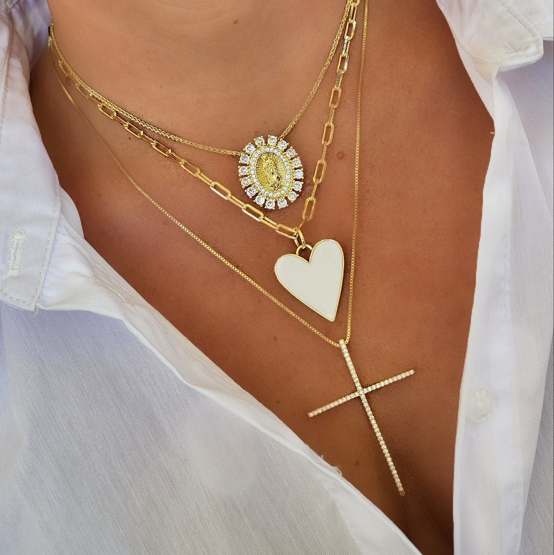 14K Gold Large Cross Necklace – Nana Bijou