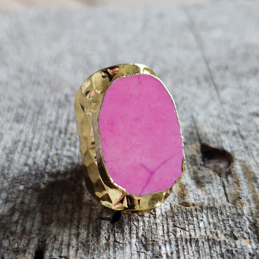 Pink Howlite Ring