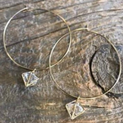 Gold Prismatic Hoops